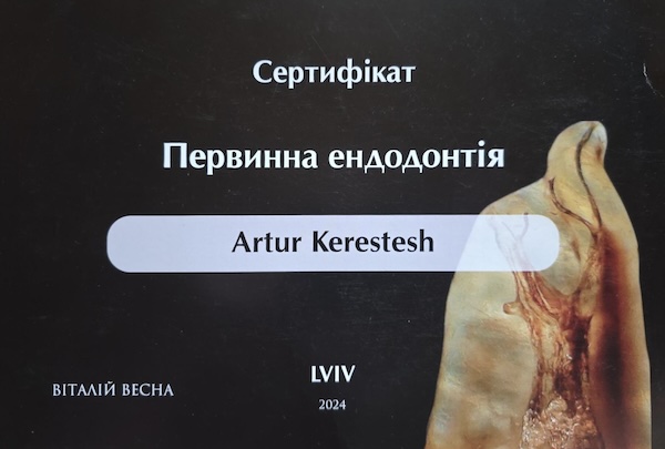 Керестеш Артур Васильевич - сертификат эндодонтия  24